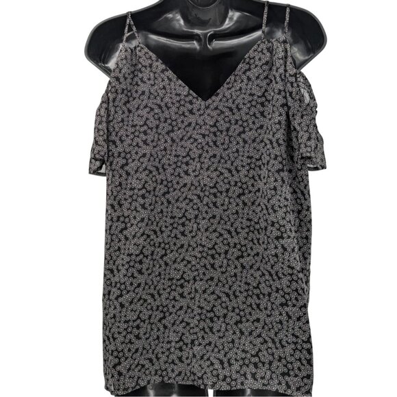 LOFT Cold Shoulder Disty Top Women Size XS Floral Office Corporate Flowy Capsule - Picture 2 of 9
